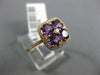 ESTATE 1.17CT DIAMOND & AAA AMETHYST 14KT ROSE GOLD 3D SQUARE FLOWER LOVE RING