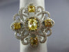 ESTATE EXTRA LARGE 2.04CT WHITE & FANCY YELLOW DIAMOND 14K 2 TONE GOLD LOVE RING