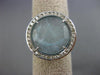 ESTATE LARGE 4.52CT DIAMOND & AAA BLUE QUARTZ 14KT WHITE GOLD OPEN FILIGREE RING