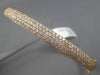 ESTATE WIDE 2.32CT DIAMOND 18KT ROSE GOLD CLASSIC MULTI ROW PAVE BANGLE BRACELET