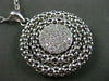 ESTATE LARGE .50CT DIAMOND 18KT WHITE GOLD 3D CLUSTER CIRCULAR MESH PENDANT
