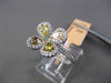 ESTATE 1.52CTW WHITE & PINK & YELLOW DIAMOND 18KT TWO TONE GOLD FLOWER FUN RING