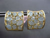 ESTATE EXTRA WIDE 10.37CT DIAMOND & BLUE AGATE 14KT YELLOW GOLD HUGGIE EARRINGS