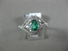 ESTATE WIDE .81CT DIAMOND & AAA EMERALD 14KT WHITE GOLD INFINITY ENGAGEMENT RING