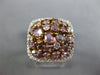 ESTATE 2.76CT MULTI COLOR DIAMOND 18KT WHITE & ROSE GOLD SQUARE ANNIVERSARY RING