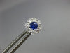 ESTATE .85CT DIAMOND & AAA SAPPHIRE 18K WHITE GOLD CLASSIC FLOWER STUD EARRINGS