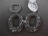 ESTATE LARGE 4.16CTW BLACK & WHITE DIAMOND 18KT WHITE GOLD OVAL HANGING EARRINGS