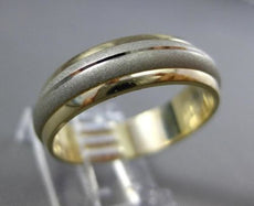 ESTATE 14K WHITE & YELLOW GOLD DIAMOND CUT SOLID WEDDING ANNIVERSARY RING #24629