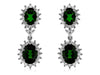 5.80CT DIAMOND & AAA RUSSALITE 14KT WHITE GOLD 3D OVAL FLOWER HANGING EARRINGS