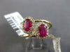ESTATE WIDE 1.55CT DIAMOND & AAA RUBY 14KT YELLOW GOLD 3D 2 STONE OVAL LOVE RING