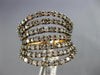 ESTATE WIDE 1.71CT WHITE & CHOCOLATE FANCY DIAMOND 14K ROSE GOLD MULTI ROW RING