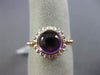 ESTATE 2.37CT DIAMOND & AAA AMETHYST 14K ROSE GOLD 3D ROUND HALO ENGAGEMENT RING