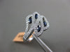 ESTATE WIDE .84CT DIAMOND & AAA SAPPHIRE 14KT WHITE GOLD MULTI LEAF ETOILE RING