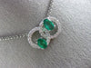 ESTATE 1.03CT DIAMOND & AAA EMERALD 14KT WHITE GOLD OVAL CIRCLE OF LIFE PENDANT