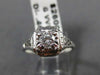 ANTIQUE .40CT DIAMOND 18KT WHITE GOLD SOLITAIRE FILIGREE ENGAGEMENT RING #21614