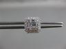 ESTATE .69CT ROUND & BAGUETTE DIAMOND 18KT WHITE GOLD 3D SQUARE HEXAGON EARRINGS