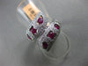 ESTATE WIDE 1.39CT DIAMOND & PINK RUBY 14KT WHITE GOLD 3D CRISS CROSS SNAKE RING
