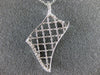 ESTATE .21CT DIAMOND 18K WHITE GOLD 3D OPEN FILIGREE FLOWER FLOATING FUN PENDANT