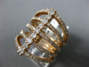 ESTATE EXTRA LARGE 1.10CT DIAMOND 14KT ROSE GOLD 3D CLASSIC MULTI ROW FUN RING