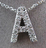 ESTATE .24CT DIAMOND 14KT WHITE GOLD 3D " A " INITIAL FLOATING PENDANT #20372