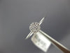 ESTATE .20CT ROUND CUT DIAMOND 18KT WHITE GOLD 3D CLASSIC PAVE CLUSTER LOVE RING