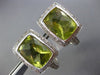 ESTATE MASSIVE 16.35CT DIAMOND GREEN AMETHYST 14K WHITE GOLD 3D CLIP ON EARRINGS