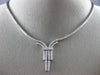 ESTATE LARGE 1.52CT DIAMOND 14KT WHITE GOLD DROP FLOATING V NECKLACE #14876