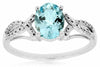 ESTATE 1.24CT DIAMOND & AAA AQUAMARINE 14KT WHITE GOLD 3D OVAL INFINITY FUN RING