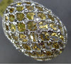 ESTATE MASSIVE .15CT DIAMOND 18KT TWO TONE GOLD ETOILE CRISS CROSS FILIGREE RING