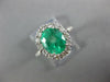 2.80CT DIAMOND & AAA EMERALD 18K WHITE GOLD 3D OVAL HALO CLASSIC ENGAGEMENT RING