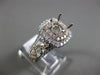 ESTATE LARGE .92CT DIAMOND 14KT WHITE & ROSE GOLD 3D SEMI MOUNT ENGAGEMENT RING