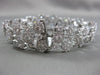 ESTATE MASSIVE 10.95CT DIAMOND 18KT WHITE GOLD FLOWER CLUSTER MULTI ROW BRACELET