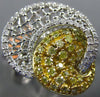 ESTATE LARGE .90CT WHITE & FANCY YELLOW DIAMOND 18KT 2 TONE GOLD LOVE KNOT RING