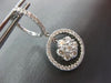 ESTATE LARGE 1.90CT DIAMOND 14K WHITE GOLD CIRCLE OF LIFE HUGGIE HANGING EARRING