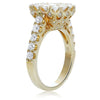ESTATE 2.09CT ROUND CUT DIAMOND 14KT YELLOW GOLD SQUARE CLUSTER FLOWER LOVE RING