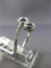 ESTATE 1.14CT ROUND DIAMOND & AAA SAPPHIRE 14KT WHITE GOLD HALO OVAL LOVE RING