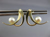 ESTATE AAA SOUTH SEA PEARL 14K YELLOW GOLD 3D DOUBLE ROW HANGING EARRINGS #26234
