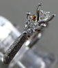 ESTATE .39CT DIAMOND 18KT TWO TONE GOLD 3 STONE HEART SEMI MOUNT ENGAGEMENT RING