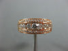 ESTATE .63CT DIAMOND 14K ROSE GOLD CLASSIC THREE ROW GRADUATING ANNIVERSARY RING