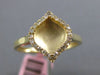 ESTATE .15CT DIAMOND 14KT YELLOW GOLD 3D CLASSIC LEAF MATTE & SHINY RING 11mm