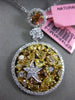 ESTATE 3.96CT MULTI FANCY COLOR DIAMOND 18KT 2 TONE GOLD 3D FLOWER STAR PENDANT