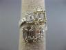 ESTATE WIDE 2.40CT DIAMOND 18KT TRI COLOR GOLD 3D SEMI ETERNITY CRISS CROSS RING
