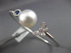 ESTATE .52CT DIAMOND AAA SAPPHIRE & SOUTH SEA PEARL 18KT WHITE GOLD 3D BRACELET