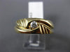 ESTATE .12CT DIAMOND 14K YELLOW GOLD SOLITAIRE MULTI WAVE MENS GYPSY RING #11663