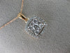ESTATE .50CT DIAMOND 14KT WHITE & ROSE GOLD CLUSTER HALO SQUARE FLOATING PENDANT