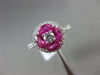 ESTATE 1.64CT DIAMOND & PINK SAPPHIRE 18KT WHITE GOLD FLOWER SOLITAIRE LOVE RING