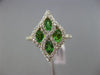 ESTATE 1.25CT DIAMOND & TSAVORITE 14K WHITE GOLD MULTI LEAF INFINITY FLOWER RING