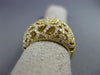 ESTATE LARGE 1.41CT DIAMOND 18KT YELLOW GOLD OPEN FILIGREE MULTI FLOWER FUN RING