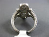 ESTATE LARGE .75CT DIAMOND 14KT WHITE GOLD 3D THREE STONE MILGRAIN FILIGREE RING