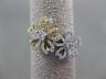 ESTATE .50CT DIAMOND 14KT WHITE & YELLOW GOLD 3D DOUBLE FLOWER HEART LOVE RING